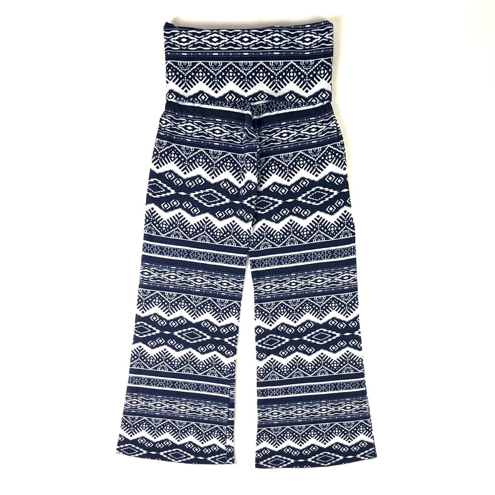 Cantata Navy Blue Aztec Print Palazzo Pants